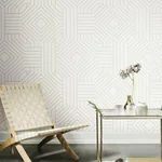 York Designer Series Diverging Diamonds White Wallpaper - SKU CI2374