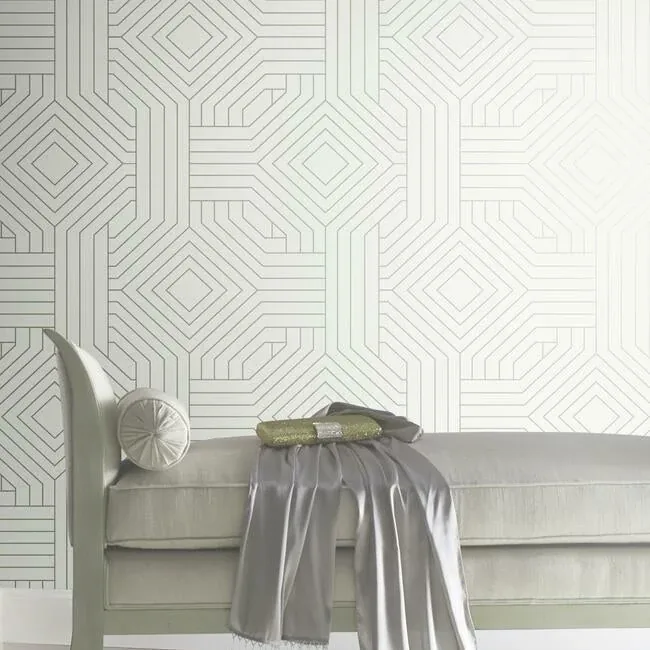 York Designer Series Diverging Diamonds White Wallpaper - SKU CI2374
