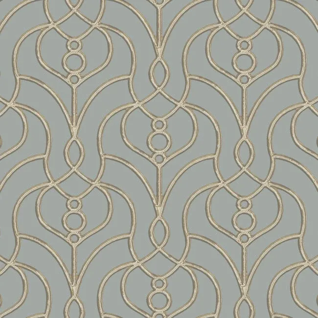 EV3948 | Divine Trellis Dusty Blue Wallpaper