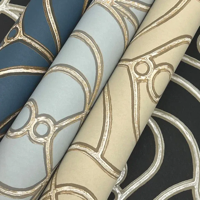 York Designer Series Divine Trellis Dusty Blue Wallpaper - SKU EV3948