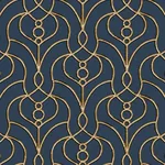York Designer Series Divine Trellis Navy Wallpaper - SKU EV3946