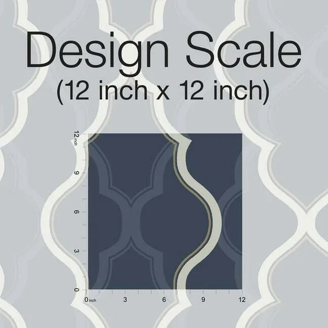 York Designer Series Double Damask Dark Blue Wallpaper - SKU CI2393