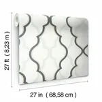 York Designer Series Double Damask White & Black Wallpaper - SKU CI2391