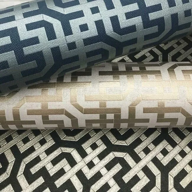 York Designer Series Dynastic Lattice Black Wallpaper - SKU 5801