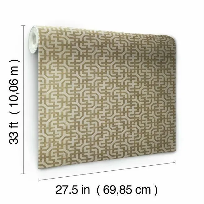 York Designer Series Dynastic Lattice Gold Wallpaper - SKU 5804