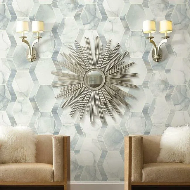 York Designer Series Earthbound Blue & Grey Wallpaper - SKU OS4281