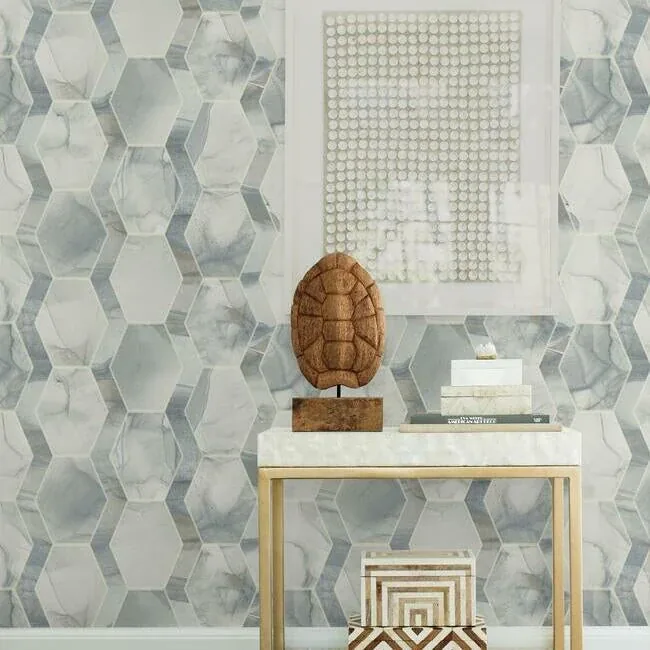 York Designer Series Earthbound Blue & Grey Wallpaper - SKU OS4281