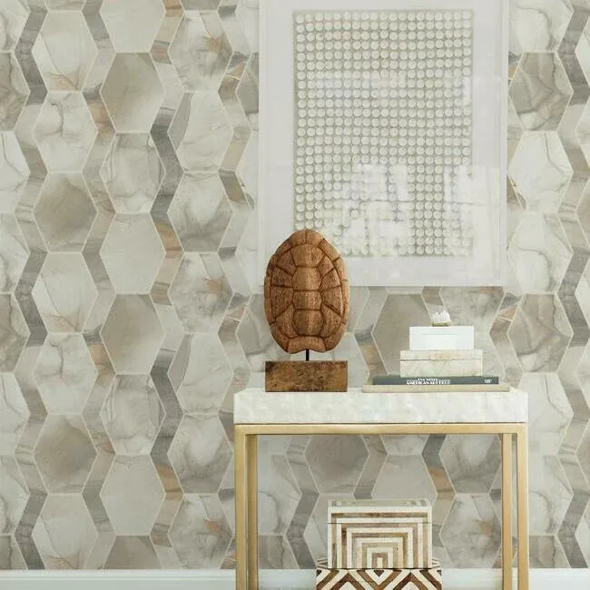 York Designer Series Earthbound Cream & Grey Wallpaper - SKU OS4285