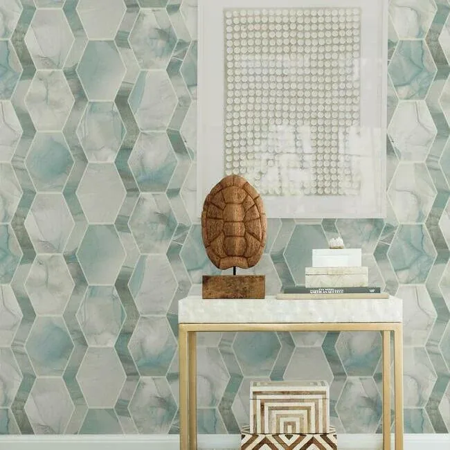York Designer Series Earthbound Turquoise Wallpaper - SKU OS4282