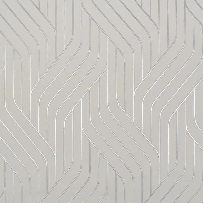 NW3516 | Ebb & Flow White & Silver Wallpaper