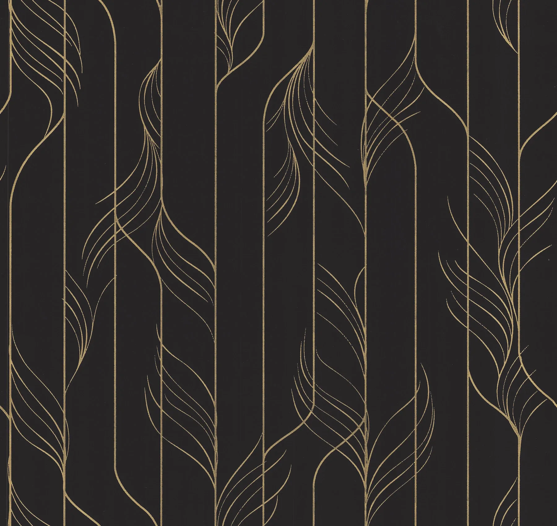 York Designer Series Elemental Thread Black & Gold Wallpaper - SKU DF3305