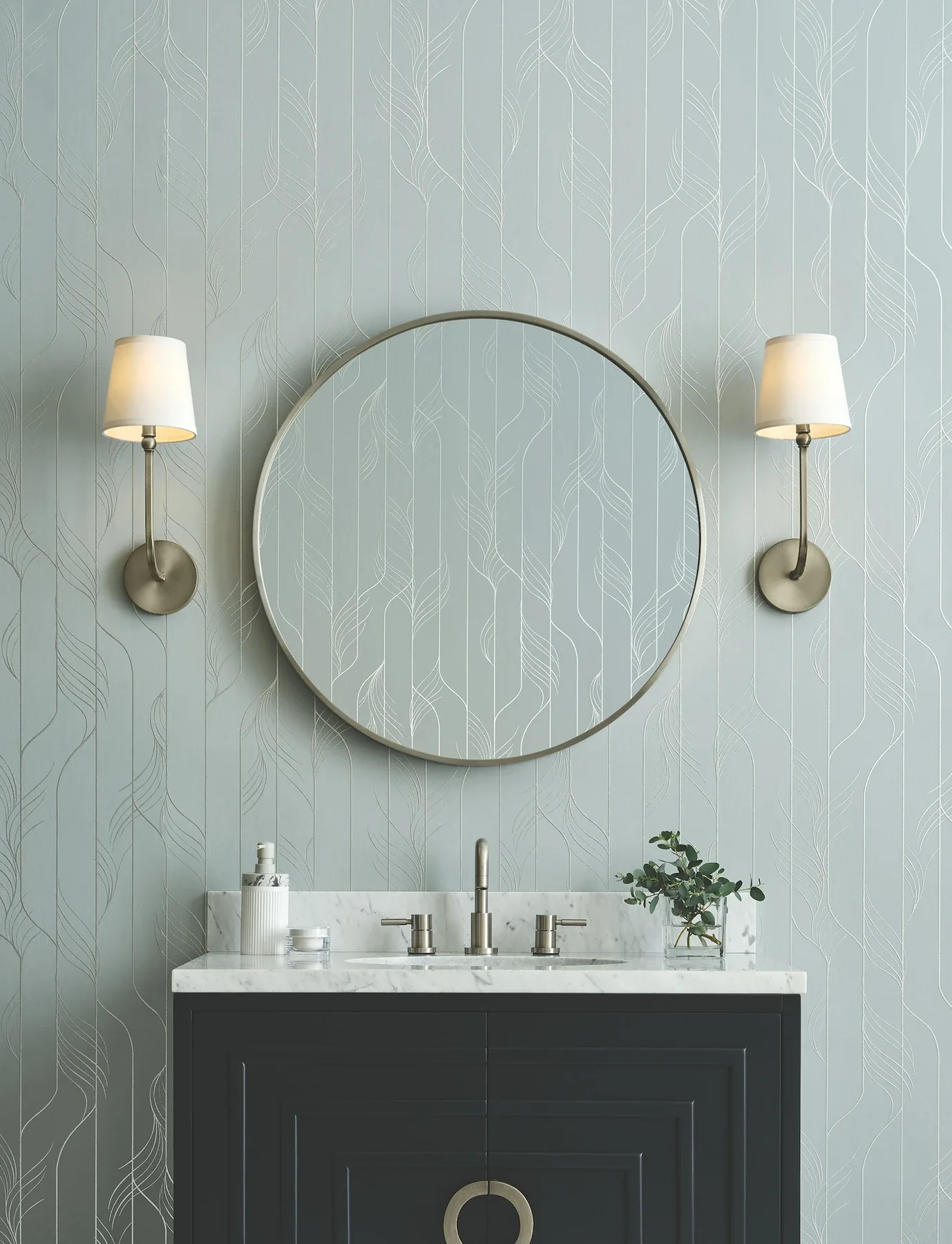 York Designer Series Elemental Thread Blue & Silver Wallpaper | Wallpaper Twins York Designer Series Elemental Thread Blue & Silver Wallpaper - SKU DF3304
