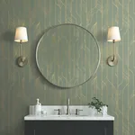 York Designer Series Elemental Thread Green & Gold Wallpaper - SKU DF3306