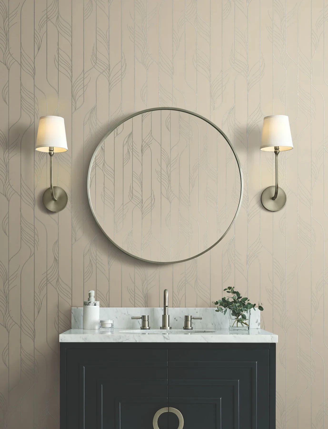 York Designer Series Elemental Thread Neutral Pearl & Silver Wallpaper | Wallpaper Twins York Designer Series Elemental Thread Neutral Pearl & Silver Wallpaper - SKU DF3303