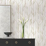 York Designer Series Elemental Thread White & Gold Wallpaper - SKU DF3301