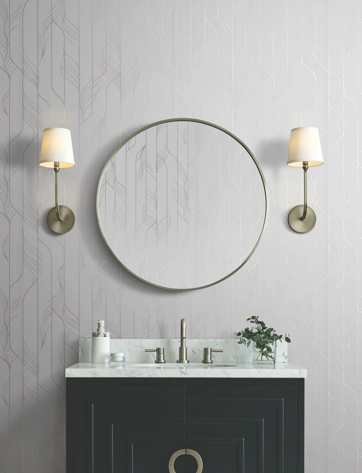 York Designer Series Elemental Thread White & Silver Wallpaper | Wallpaper Twins York Designer Series Elemental Thread White & Silver Wallpaper - SKU DF3302