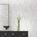 York Designer Series Elemental Thread White & Silver Wallpaper | Wallpaper Twins York Designer Series Elemental Thread White & Silver Wallpaper - SKU DF3302