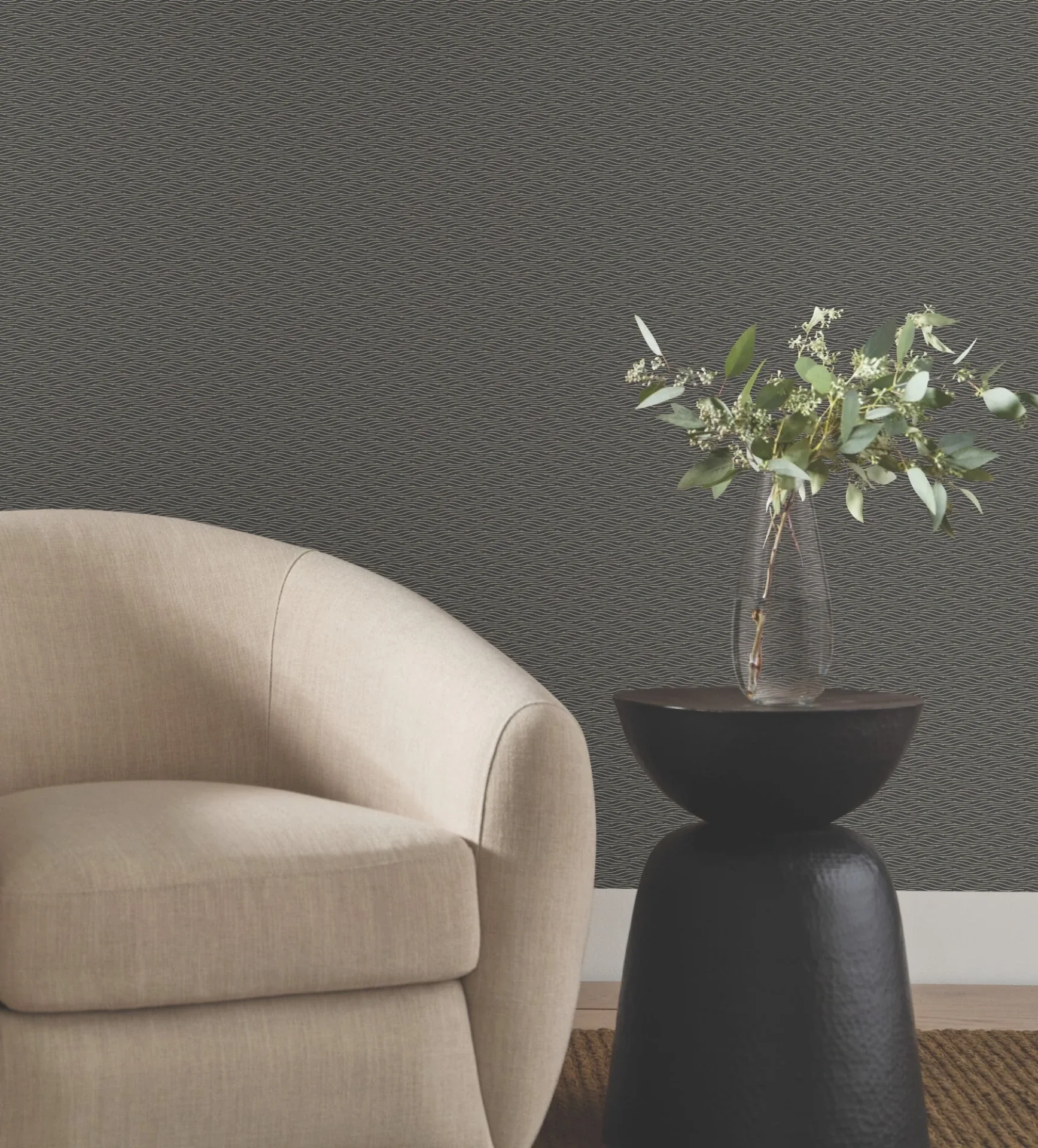 York Designer Series Elevated Black Waves Wallpaper | Wallpaper Twins York Designer Series Elevated Black Waves Wallpaper - SKU NT6151