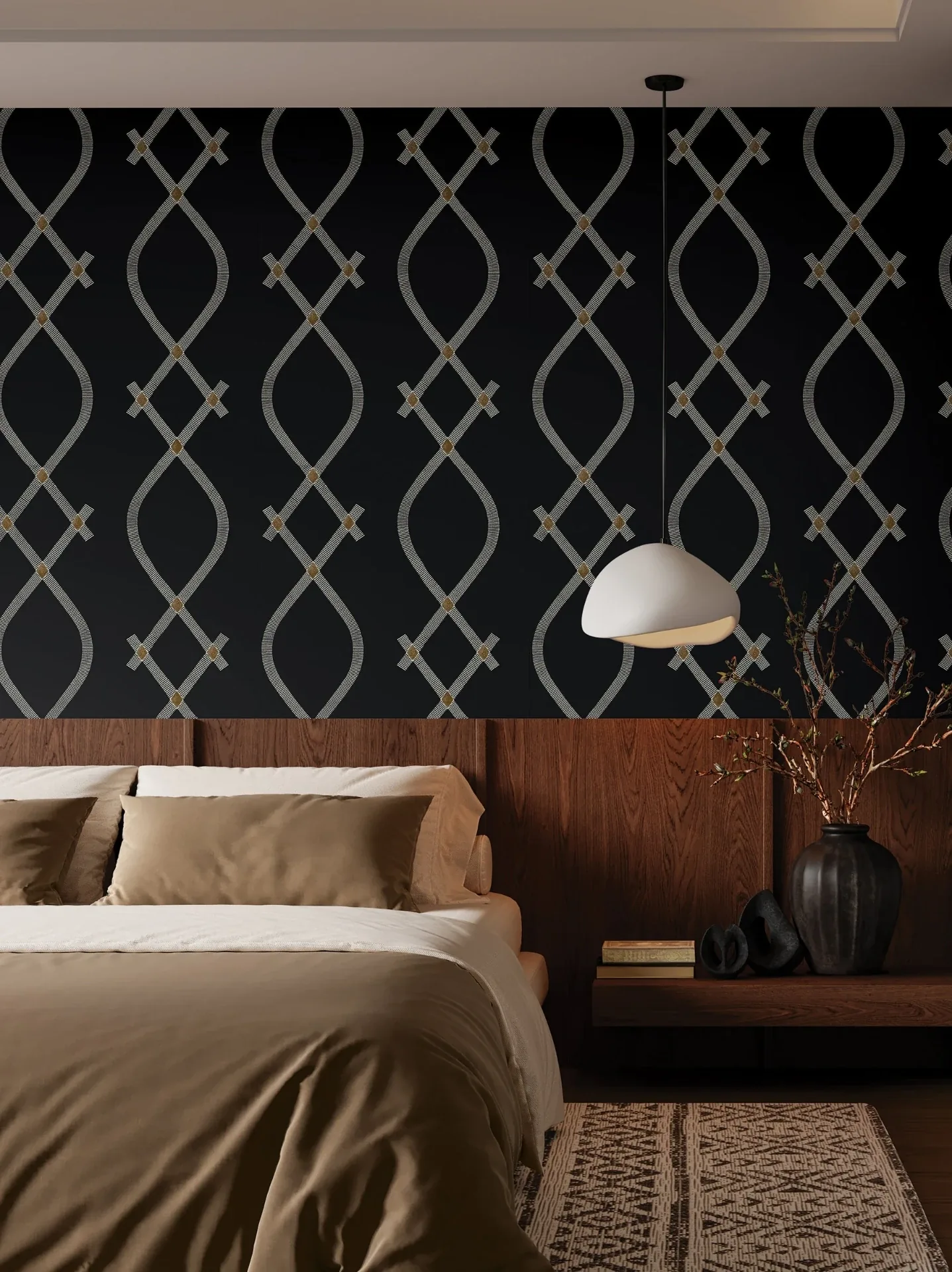 York Designer Series Ellena Black Wallpaper | Wallpaper Twins York Designer Series Ellena Black Wallpaper - SKU ZA8031