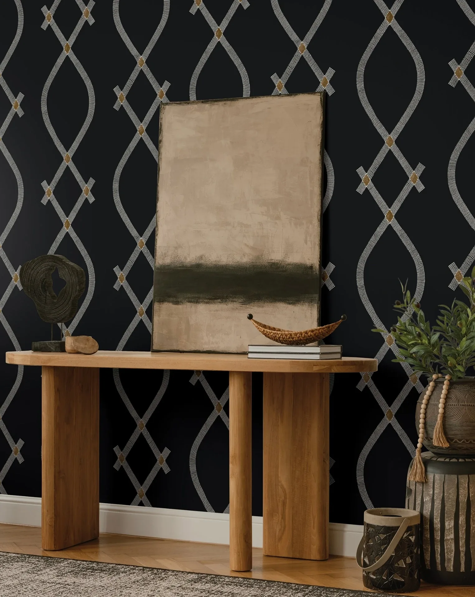 York Designer Series Ellena Black Wallpaper | Wallpaper Twins York Designer Series Ellena Black Wallpaper - SKU ZA8031