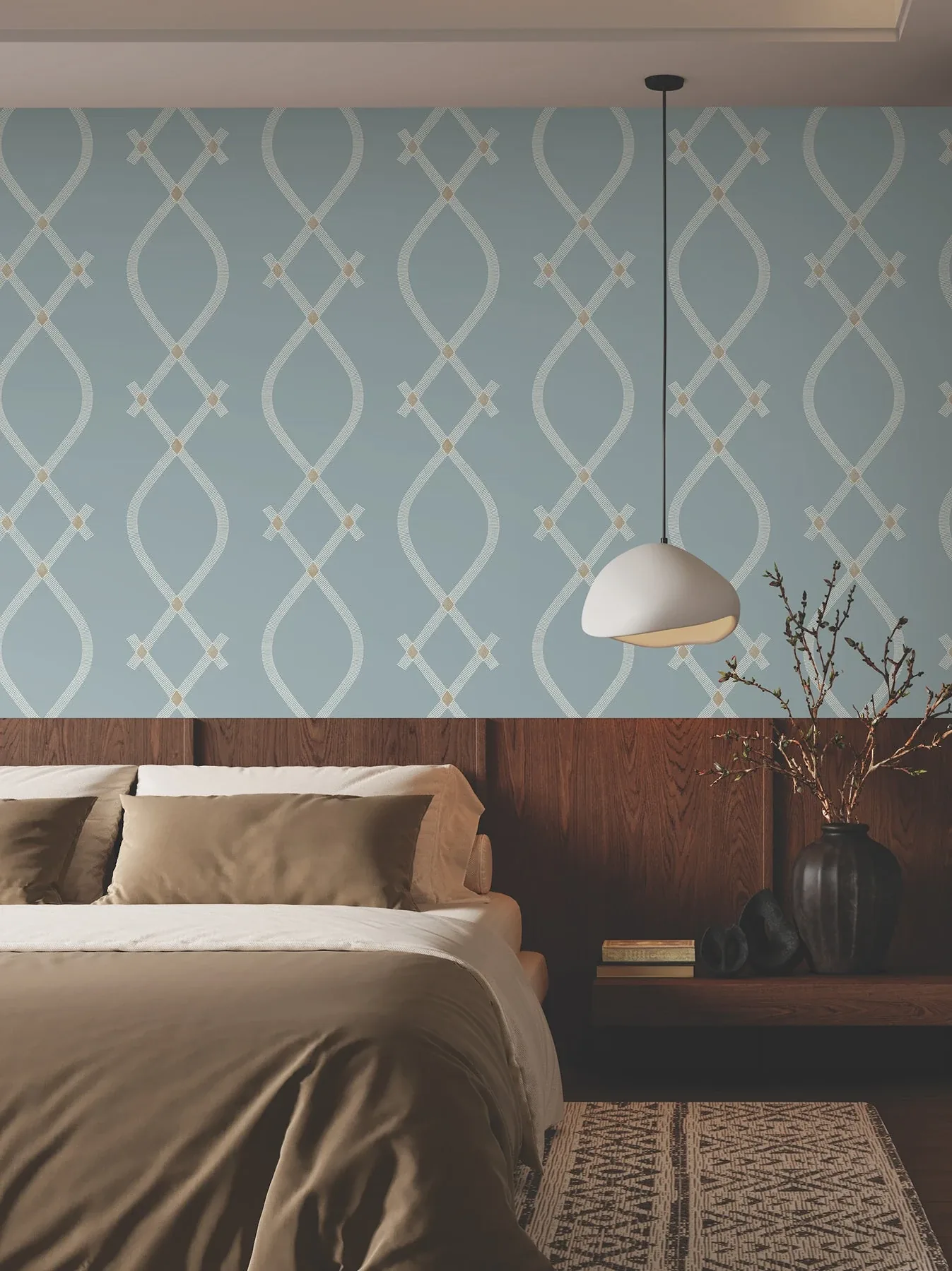 York Designer Series Ellena Blue Wallpaper | Wallpaper Twins York Designer Series Ellena Blue Wallpaper - SKU ZA8035