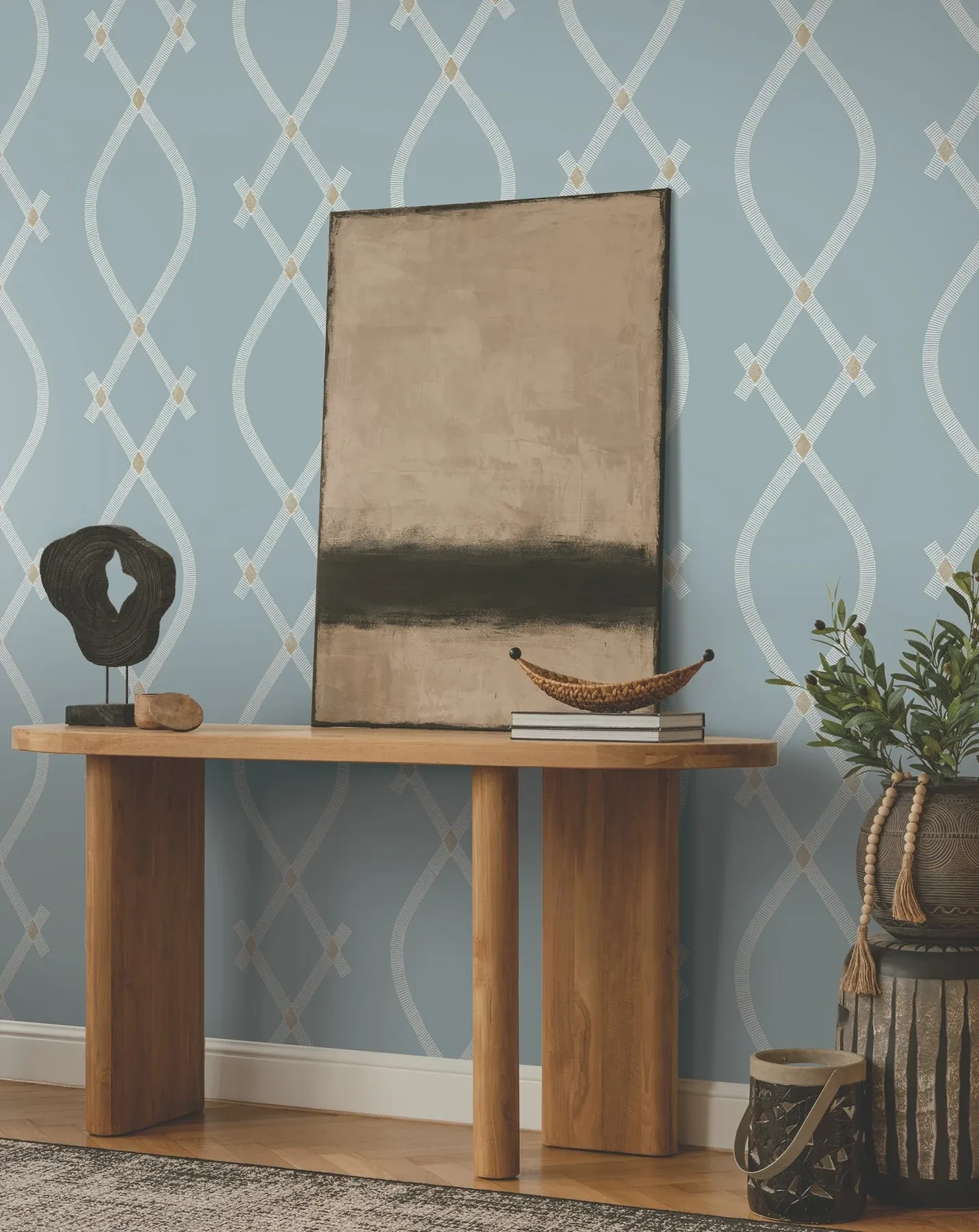 York Designer Series Ellena Blue Wallpaper | Wallpaper Twins York Designer Series Ellena Blue Wallpaper - SKU ZA8035