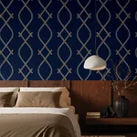 York Designer Series Ellena Navy Wallpaper | Wallpaper Twins York Designer Series Ellena Navy Wallpaper - SKU ZA8032