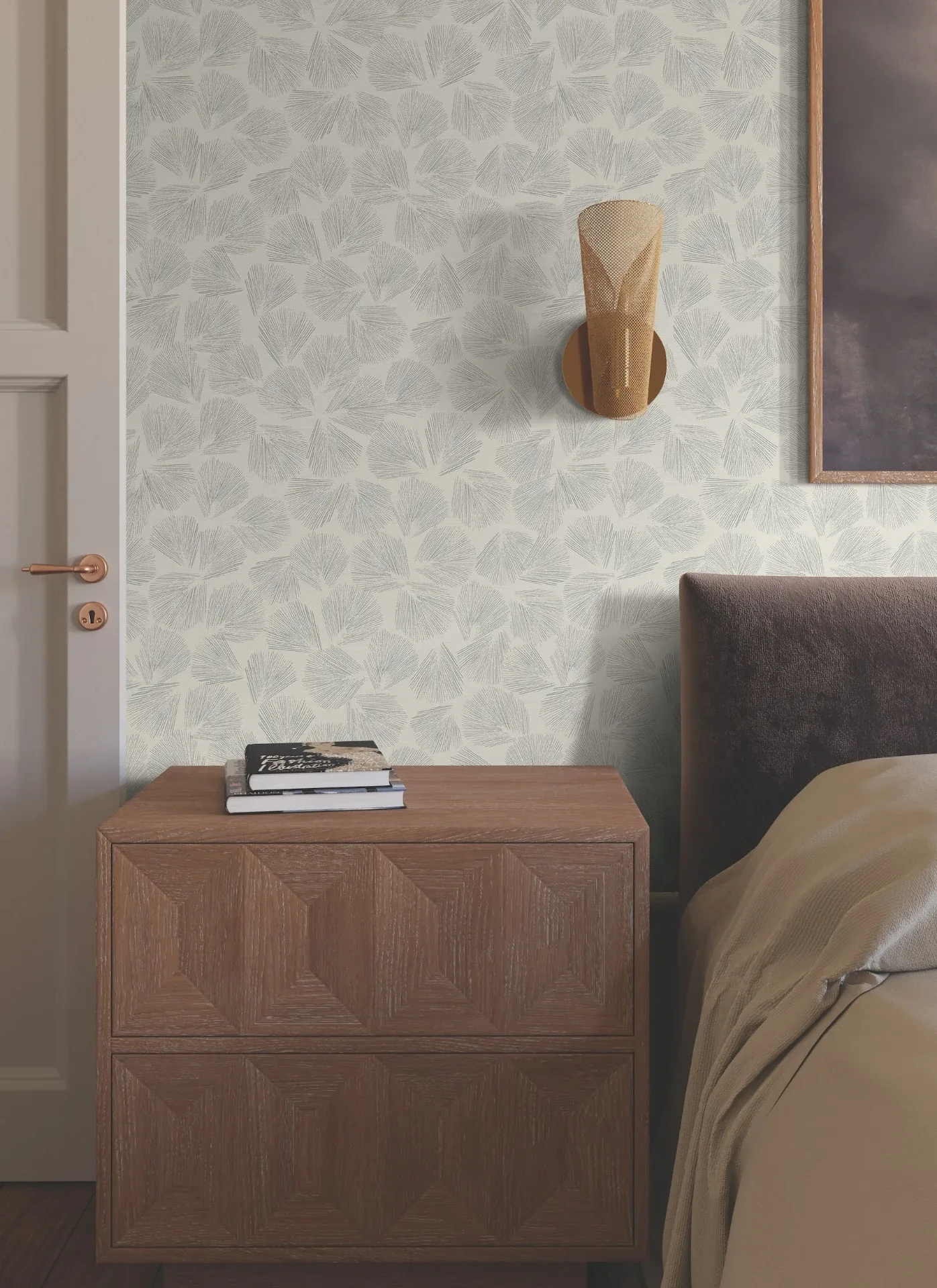 York Designer Series Elora Leaf Grey Wallpaper | Wallpaper Twins York Designer Series Elora Leaf Grey Wallpaper - SKU LM5355