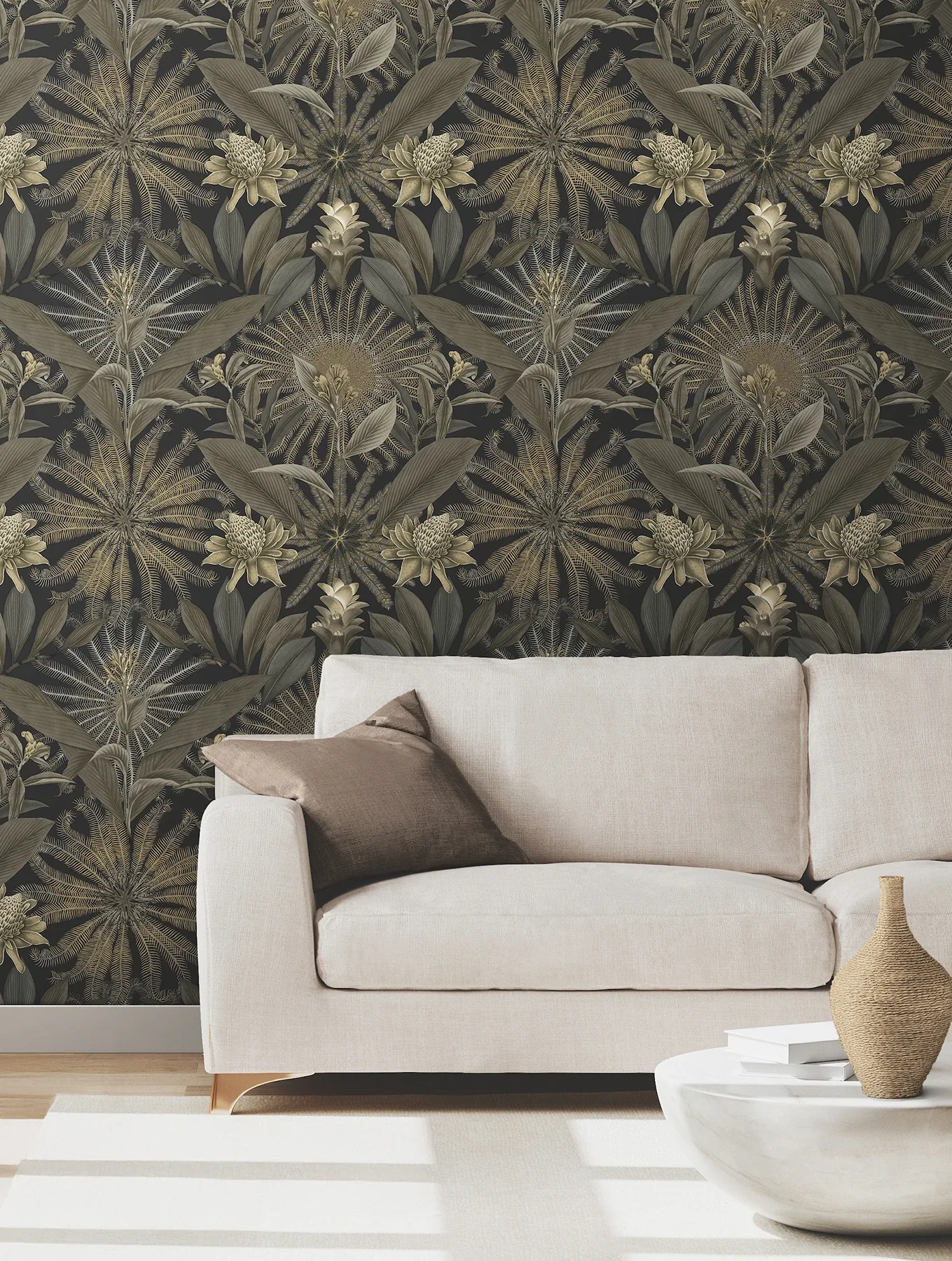 York Designer Series Enchanted Garden Black Tropical Wallpaper | Wallpaper Twins York Designer Series Enchanted Garden Black Tropical Wallpaper - SKU VR1531