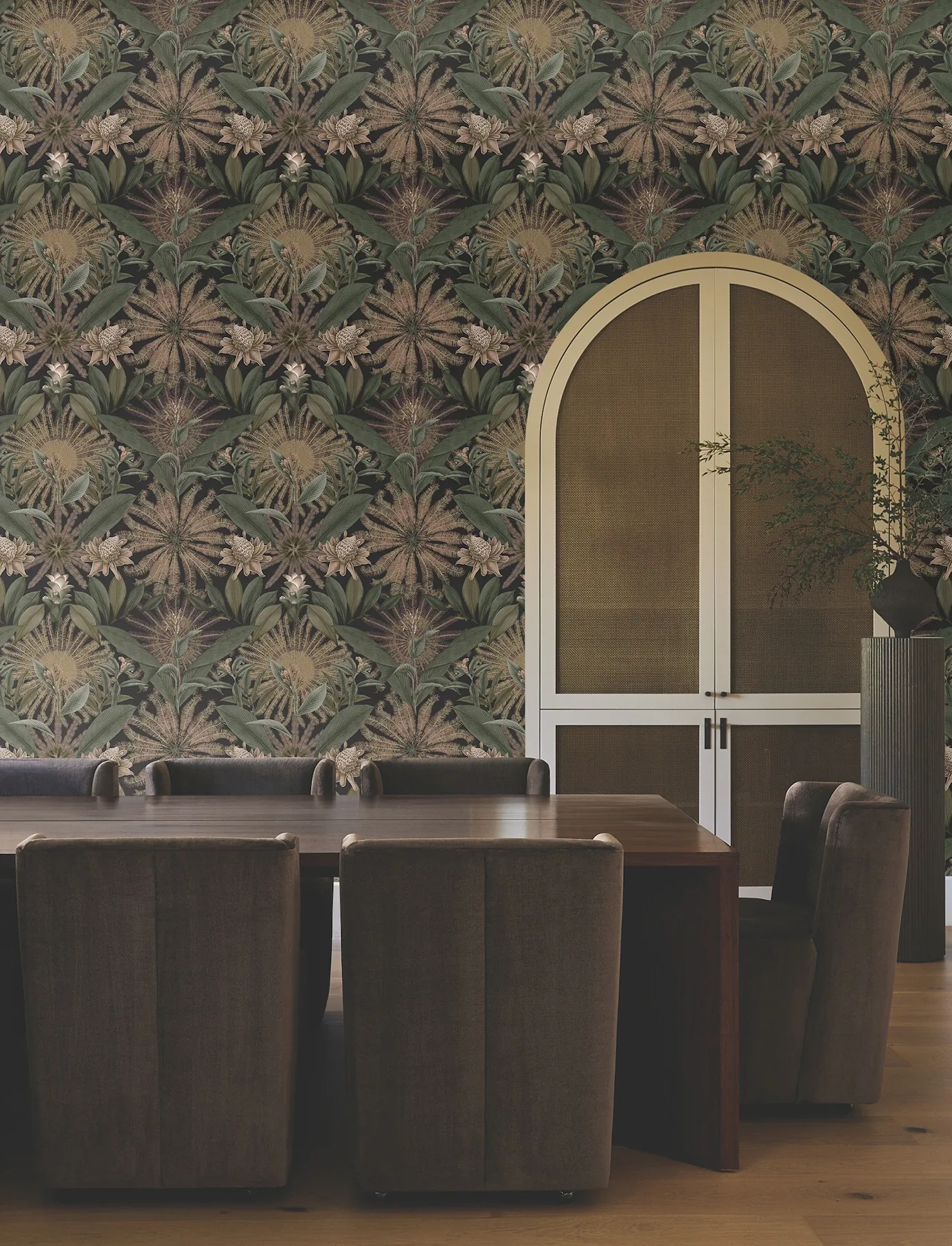 York Designer Series Enchanted Garden Chocolate Tropical Wallpaper | Wallpaper Twins York Designer Series Enchanted Garden Chocolate Tropical Wallpaper - SKU VR1529