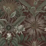York Designer Series Enchanted Garden Maroon Tropical Wallpaper | Wallpaper Twins York Designer Series Enchanted Garden Maroon Tropical Wallpaper - SKU VR1528