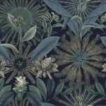 York Designer Series Enchanted Garden Navy Tropical Wallpaper | Wallpaper Twins York Designer Series Enchanted Garden Navy Tropical Wallpaper - SKU VR1532