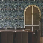 York Designer Series Enchanted Garden Navy Tropical Wallpaper | Wallpaper Twins York Designer Series Enchanted Garden Navy Tropical Wallpaper - SKU VR1532