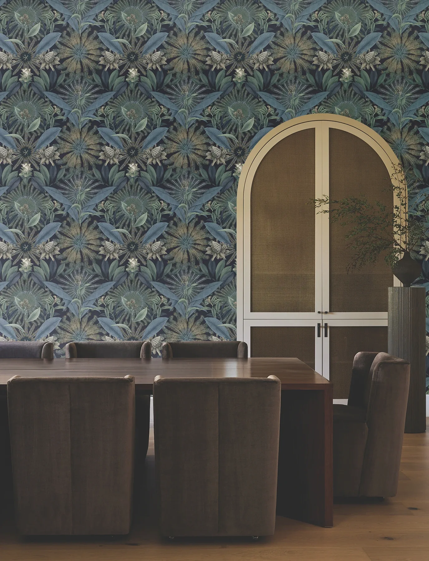 York Designer Series Enchanted Garden Navy Tropical Wallpaper | Wallpaper Twins York Designer Series Enchanted Garden Navy Tropical Wallpaper - SKU VR1532