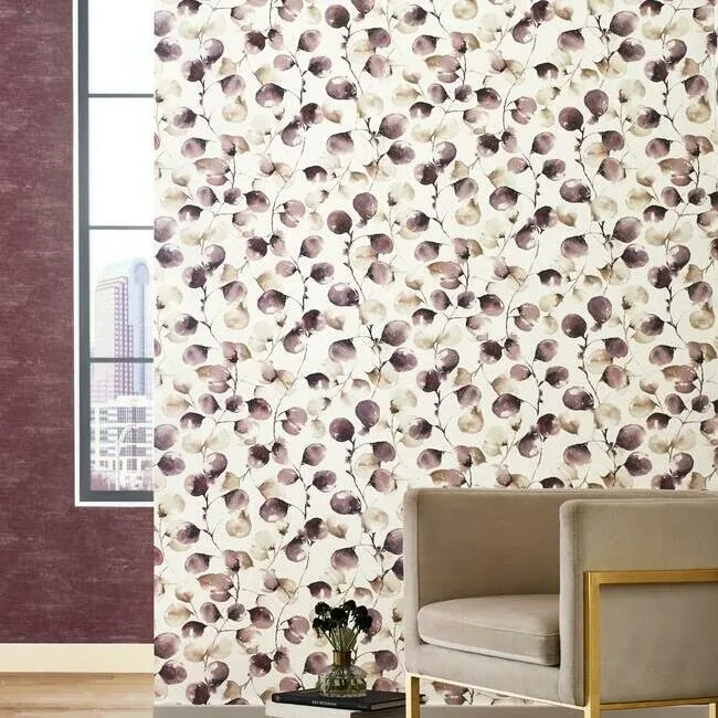 York Designer Series Eucalpytus Trail Mulberry Wallpaper - SKU OG0592