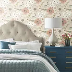 York Designer Series Evelyn Apricot Floral Wallpaper - SKU LL3201
