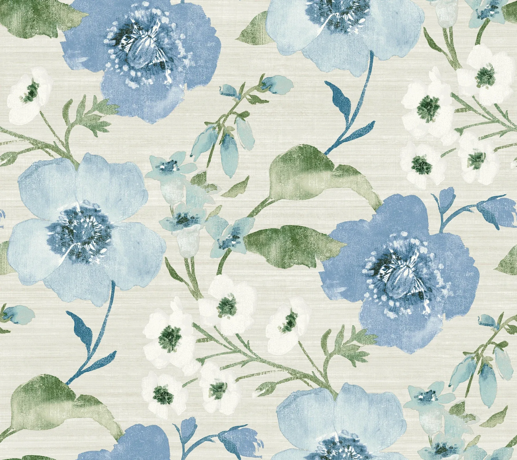 York Designer Series Evelyn Blue Floral Wallpaper - SKU LL3203