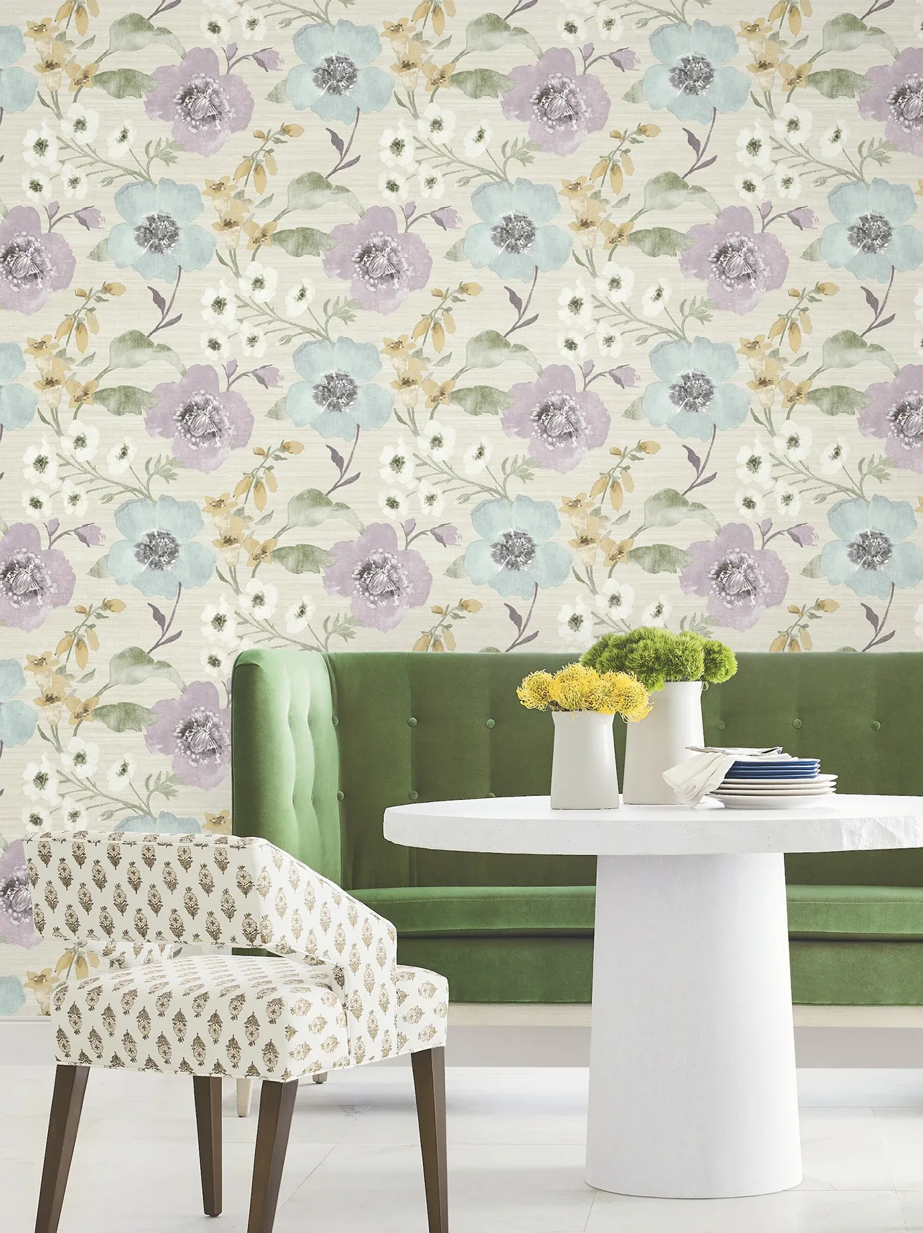 York Designer Series Evelyn Lavender Floral Wallpaper | Wallpaper Twins York Designer Series Evelyn Lavender Floral Wallpaper - SKU LL3202