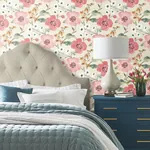 York Designer Series Evelyn Pink Floral Wallpaper - SKU LL3200