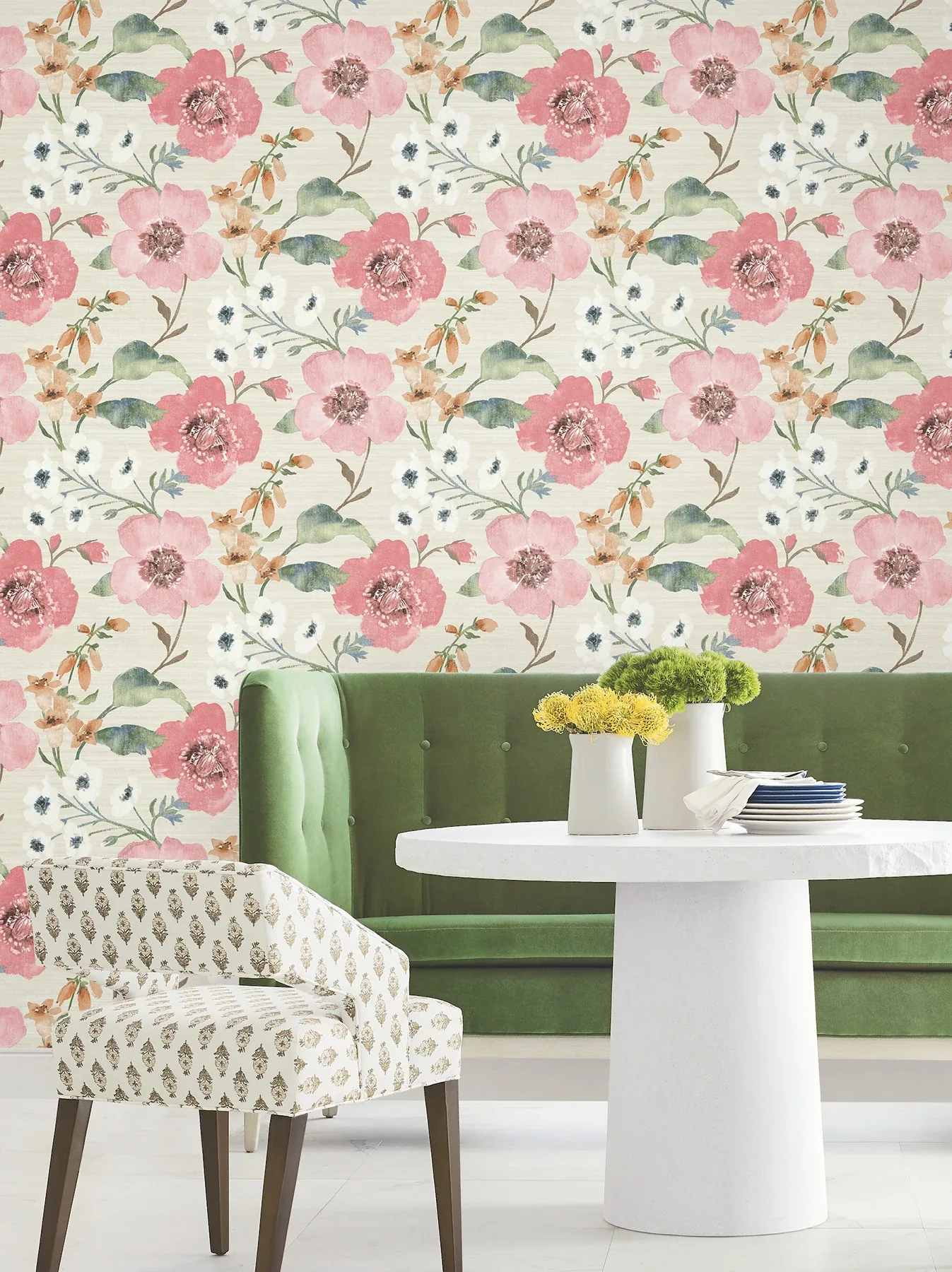York Designer Series Evelyn Pink Floral Wallpaper - SKU LL3200