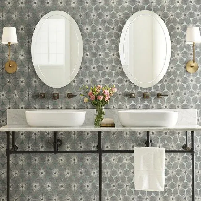 York Designer Series Everlasting Blue & Silver Wallpaper - SKU CI2303