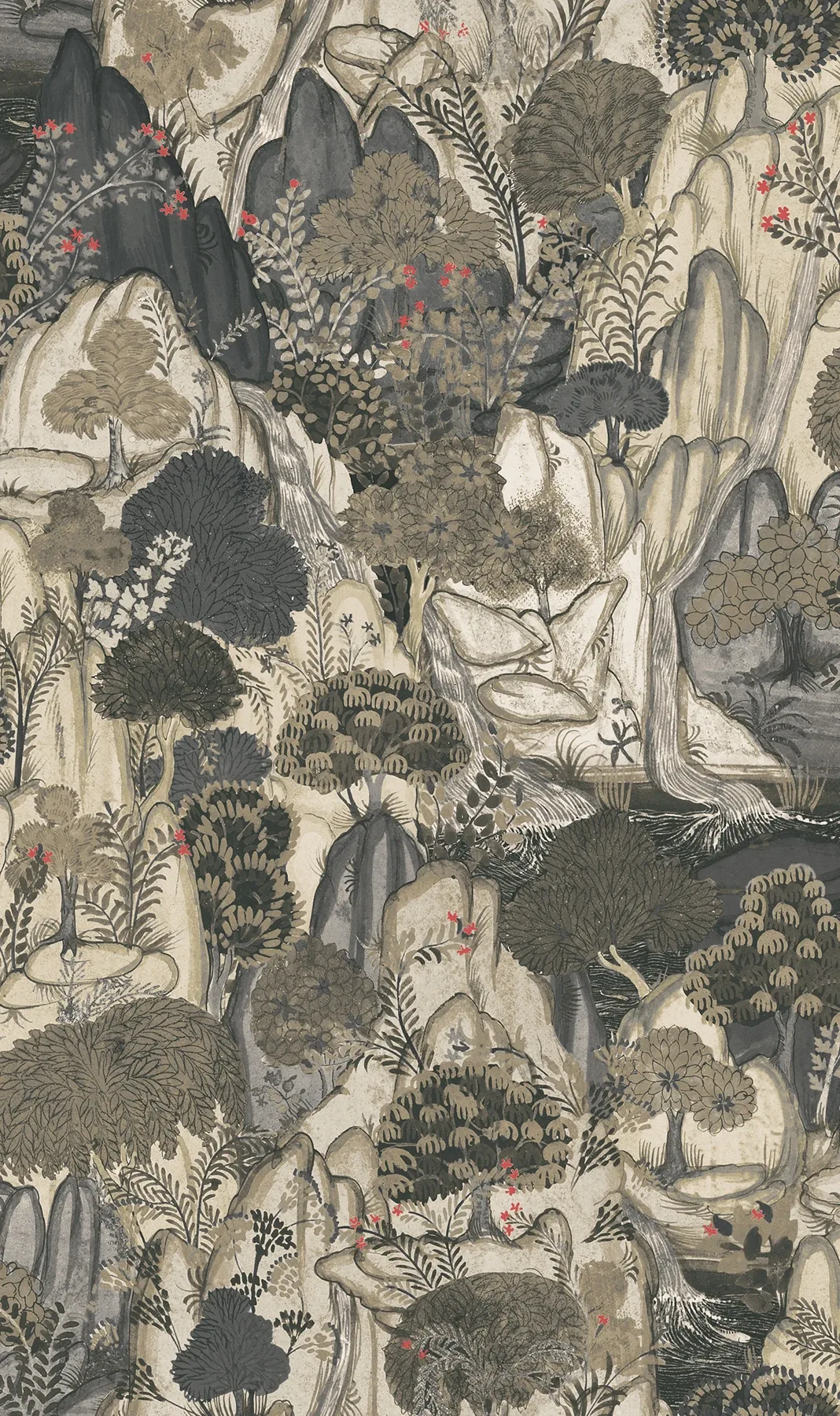 York Designer Series Falling Waters Neutral Scenic Wallpaper - SKU VR1555