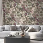 York Designer Series Falling Waters Plum Scenic Wallpaper | Wallpaper Twins York Designer Series Falling Waters Plum Scenic Wallpaper - SKU VR1556
