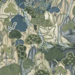 York Designer Series Falling Waters Sapphire Scenic Wallpaper | Wallpaper Twins York Designer Series Falling Waters Sapphire Scenic Wallpaper - SKU VR1554