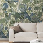 York Designer Series Falling Waters Sapphire Scenic Wallpaper | Wallpaper Twins York Designer Series Falling Waters Sapphire Scenic Wallpaper - SKU VR1554