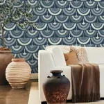 York Designer Series Feather & Fringe Blue Wallpaper - SKU BO6642
