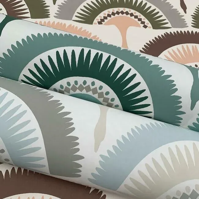 York Designer Series Feather & Fringe Cream & Blue Wallpaper - SKU BO6643