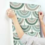 York Designer Series Feather & Fringe Green Wallpaper - SKU BO6644