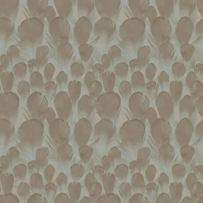 York Designer Series Feathers Brown & Turquoise Wallpaper - SKU Y6230104