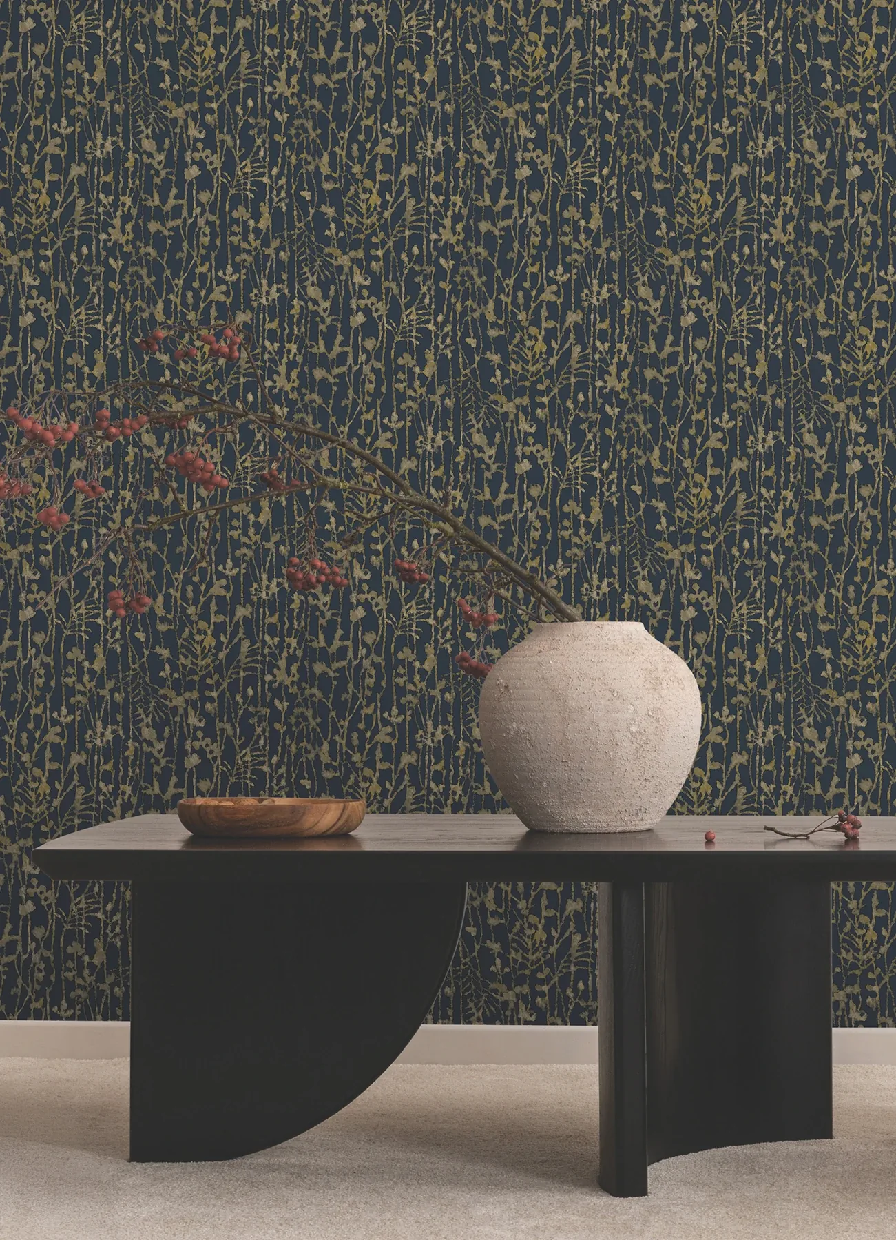 York Designer Series Filigree Navy Abstract Wallpaper - SKU VR1561